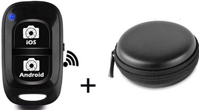 KSD Portable Bluetooth Remote Controller Shutter Button and carry Pouch Case Camera Remote Control  (Black)