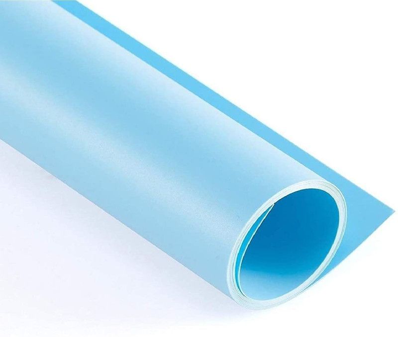 Royalkart PVC Photography Backdrop Paper Background, Photography Accessories, Washable, Anti-Wrinkle, Dust Resistant for Food, Jewellery, Cosmetic, Product Photography, 70 cm x 140 cm, Blue Reflector