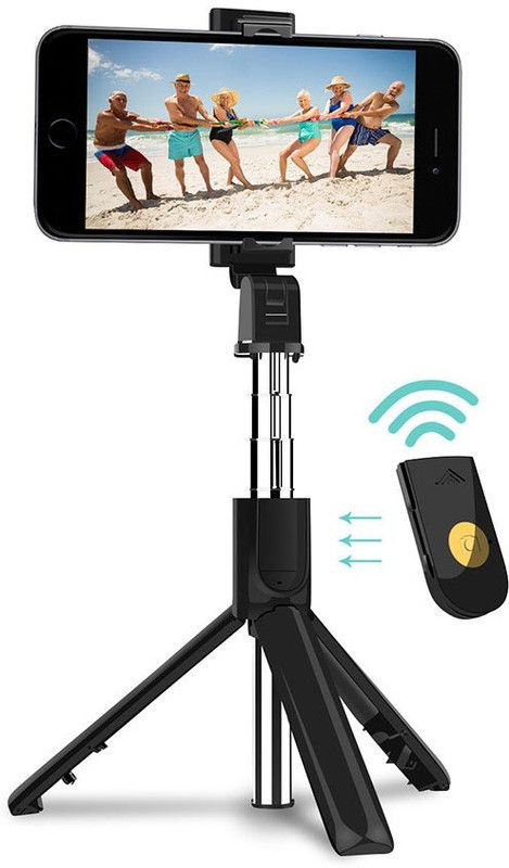 Megaloyalty DOWN PRICE Portable Selfie Stick Multifunctional Extendable Adjustable Grip Tripod, Tripod Kit, Tripod Bracket  (BLACK, Supports Up to 450 g)