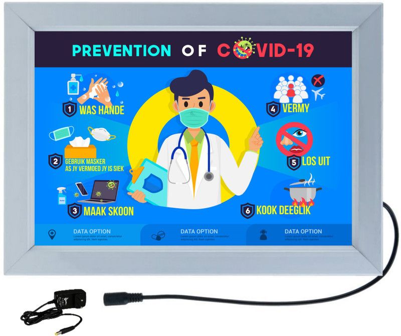 DESIGNING HUB PREVENSTION OF COVID 19 MODEL NO-02, 18 inch ELECTRONIC LED FRAME  (Silver)