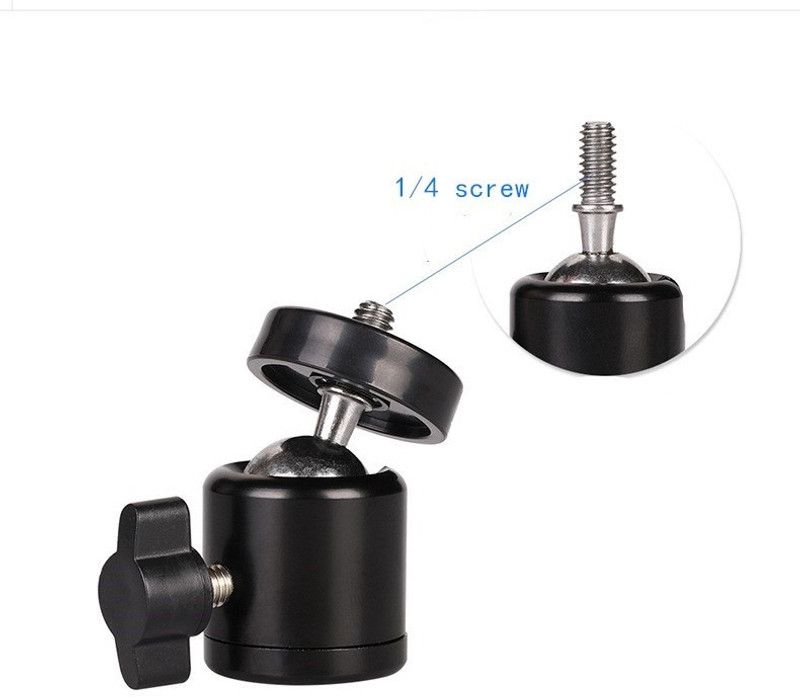 SOJUBA Clamp Tripod Mount Ball Head with 1/4" Screw Thread Base Camera Mount Adapter Tripod, Tripod Ball Head, Monopod, Monopod Kit, Tripod Bracket, Tripod Clamp, Tripod Kit  (Black, Supports Up to 800 g)