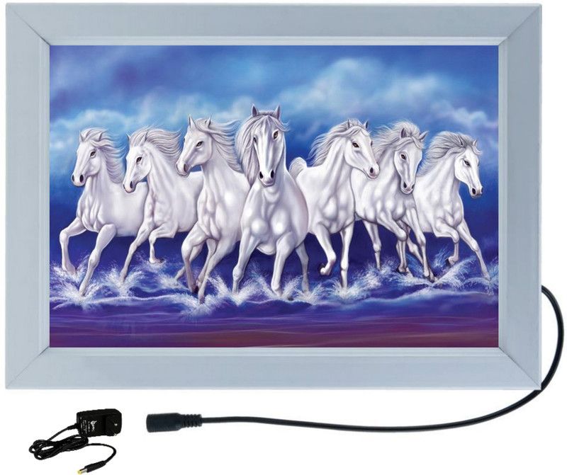 DESIGNING HUB SEVEN HORSES 09 MODEL NO-09, 18 inch ELECTRONIC LED FRAME  (Silver)
