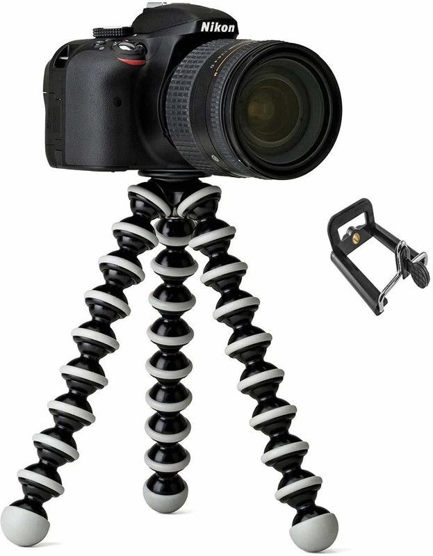 Twixxle XIO®-239-LM-Flexible Octopus Foldable Gorilla Tripod 10 Inch Height with Universal Mobile Tripod  (Black, White, Supports Up to 300 g)