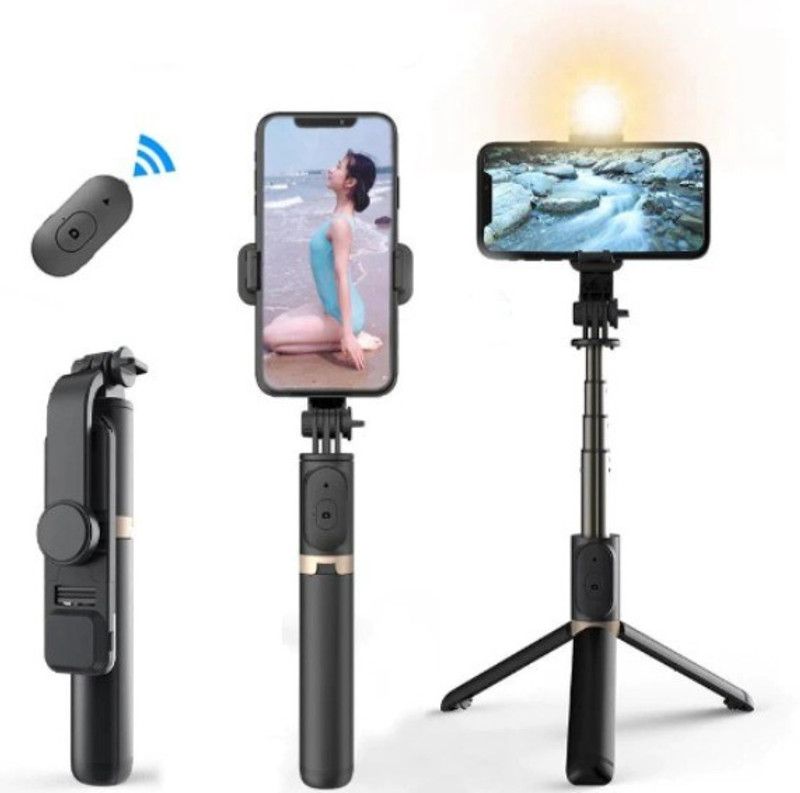 SYARA TGF_684H_R1S Selfie stick tripod|| with wireless bluetooth remote Tripod  (Black, Supports Up to 1500 g)