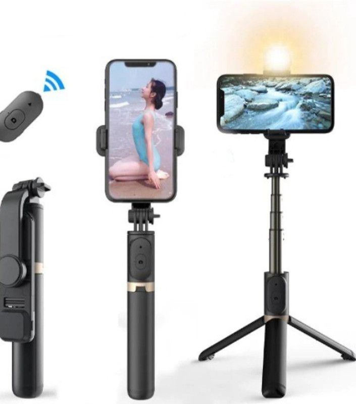 SYARA TEF_501G_R1S Selfie stick tripod|| with wireless bluetooth remote Tripod  (Black, Supports Up to 1500 g)