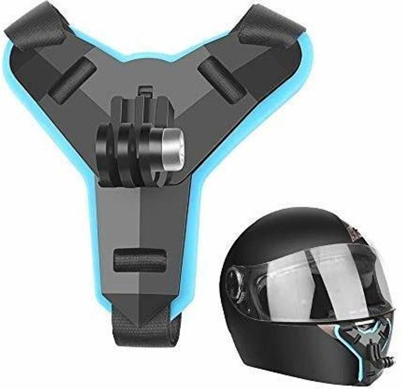 Action Pro Helmet Strap Camera Mount  (Black, Blue)