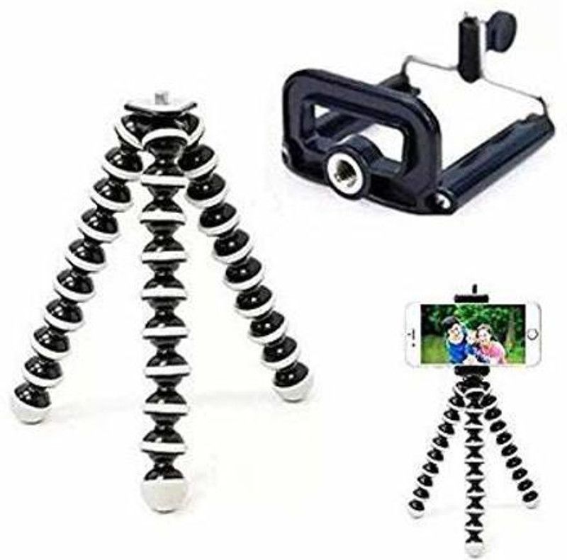 Twixxle XI®-211-AQ-Tripod/Mini Tripod 13 inch for Mobile Phone with Holder for Mobile Tripod  (Black, Supports Up to 300 g)