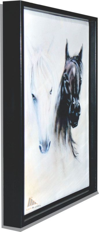ArtMania Black & White Horse Canvas Photo Frame For Home Decor/Wall Decor/Gifting Item 13 inch Canvas Photo Frame  (Multicolor)