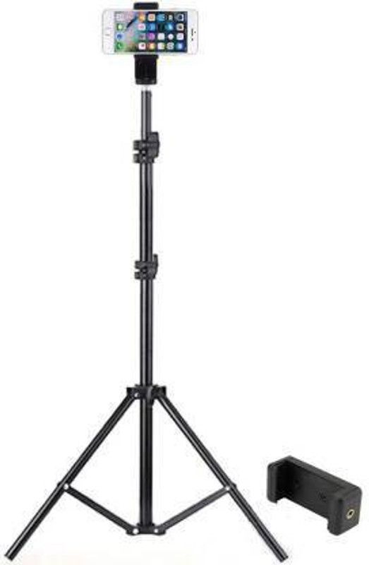 NEELTREDE 2.1 metre stand (Tripod) with mobile holder Light Aluminum Alloy Tripod  (Black, Supports Up to 500 g)