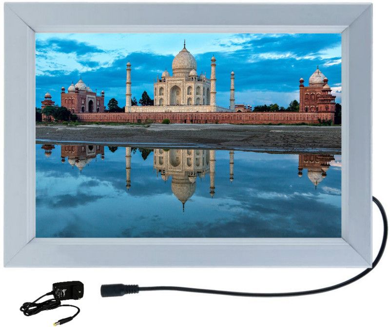 DESIGNING HUB LED PHOTO FRAME TAJ MAHAL MODEL NO:64, 18 inch ELECTRONIC  (Silver Alluminium)