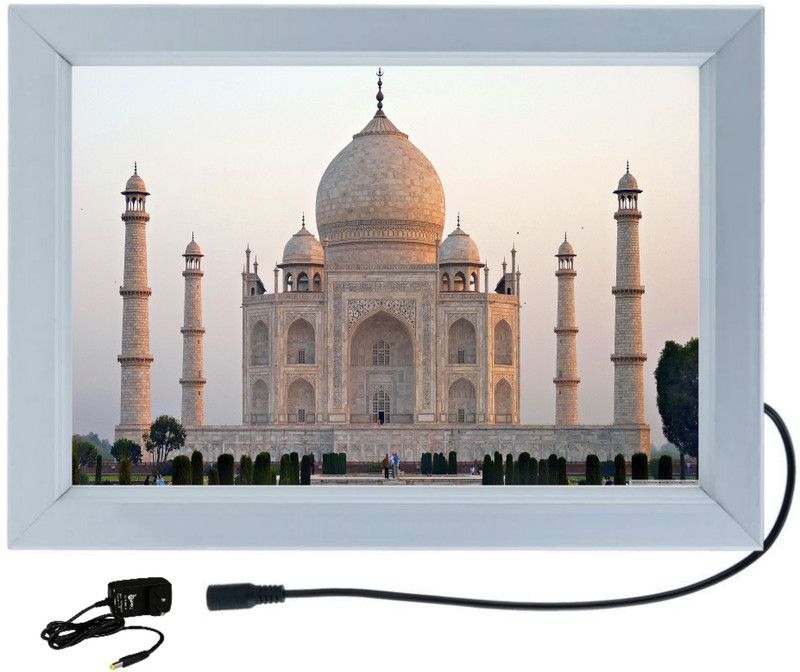 DESIGNING HUB LED PHOTO FRAME TAJ MAHAL MODEL NO:63, 18 inch ELECTRONIC  (Silver Alluminium)
