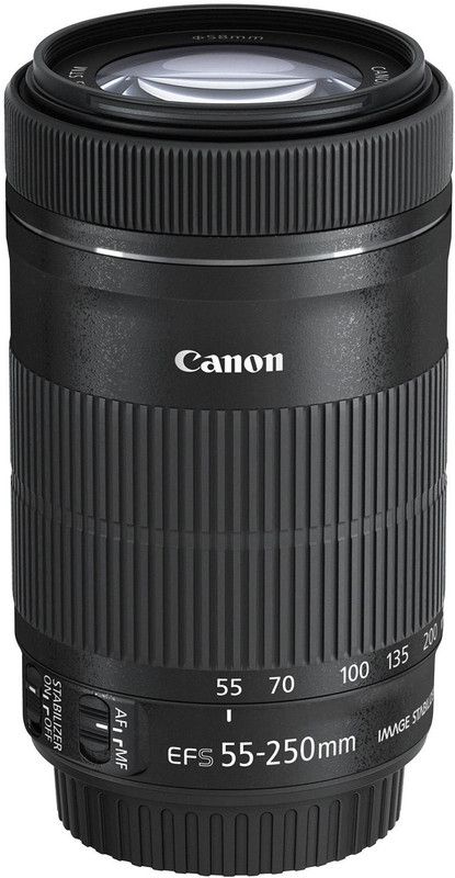 Canon EF-S 55-250mm f/4-5.6 IS STM  Telephoto Zoom Lens  (Black, 55-250 mm)