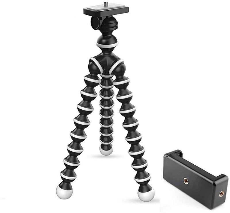 megaking TOP BRAND FLEXIBLE EXTRA THICK STRONG MOBILE STAND HOLDER SMARTPHONE DSLR CAMERA Tripod, Tripod Kit, Monopod Kit, Tripod Bracket  (Black, White, Supports Up to 1500 g)