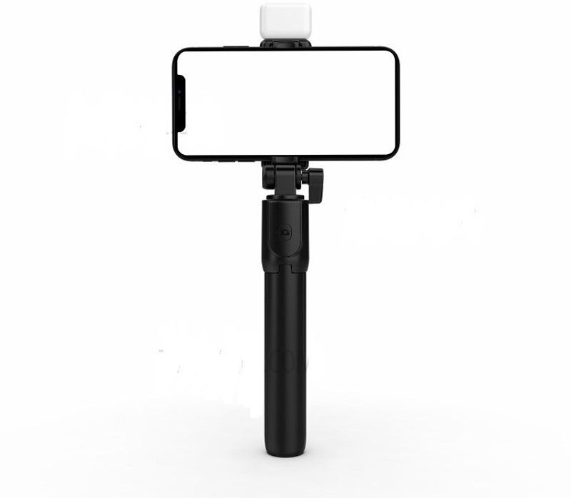 LOPAZ LED LIGHT WITH SELFIE STICK Tripod  (Black, Supports Up to 400 g)
