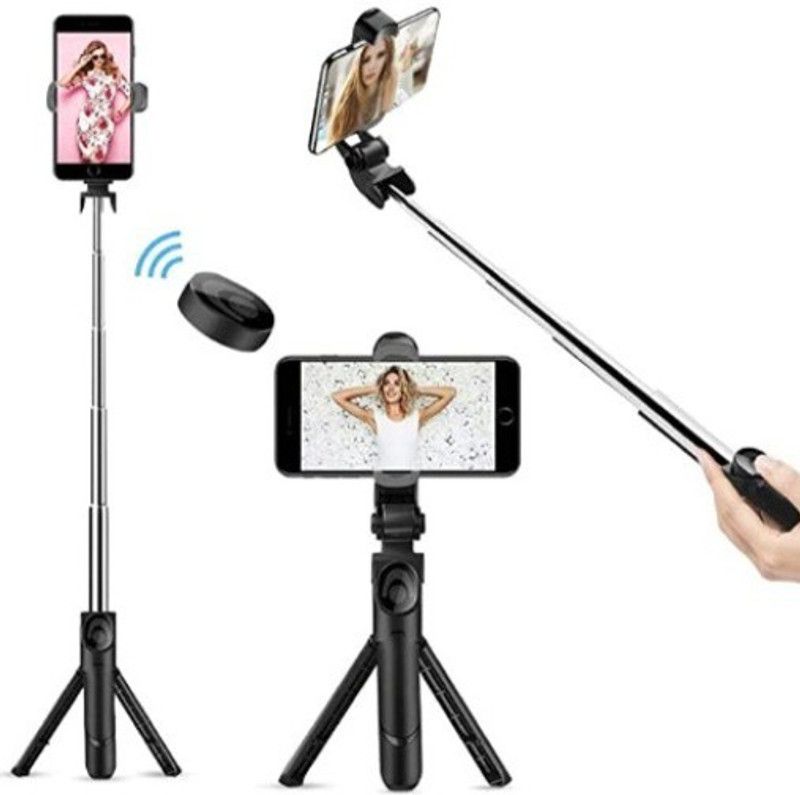 SYARA TLG_504H_XT02 Selfie stick tripod|| with wireless bluetooth remote Tripod  (Black, Supports Up to 1500 g)