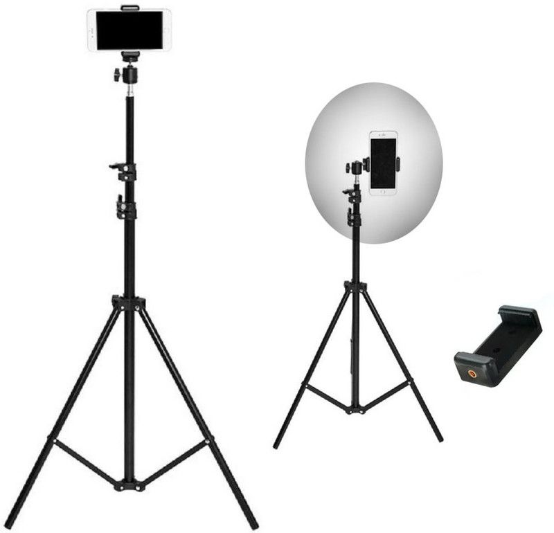 Worricow Latest Professional Metal Tripod Stand, Photography with Mobile Holder Tripod, Tripod Kit, Tripod Bracket, Monopod Kit  (Black, Supports Up to 2000 g)