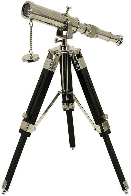 BILAL ENTERPRISES Handmade Nauical Silver Brass Marine Telescope Nautical Maritime Collectible with Tripod Stand Catadioptric Telescope  (Manual Tracking)