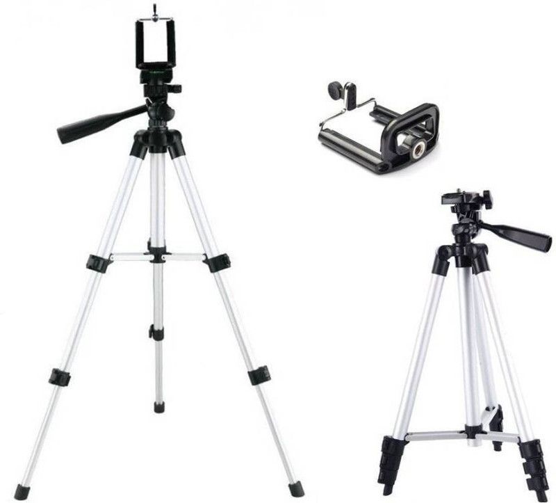 OXZA NEW Pro Tripod TF-3110 Portable Tripod Stand For Camera and phone Tripod Kit  (White, Black, Supports Up to 1500 g)