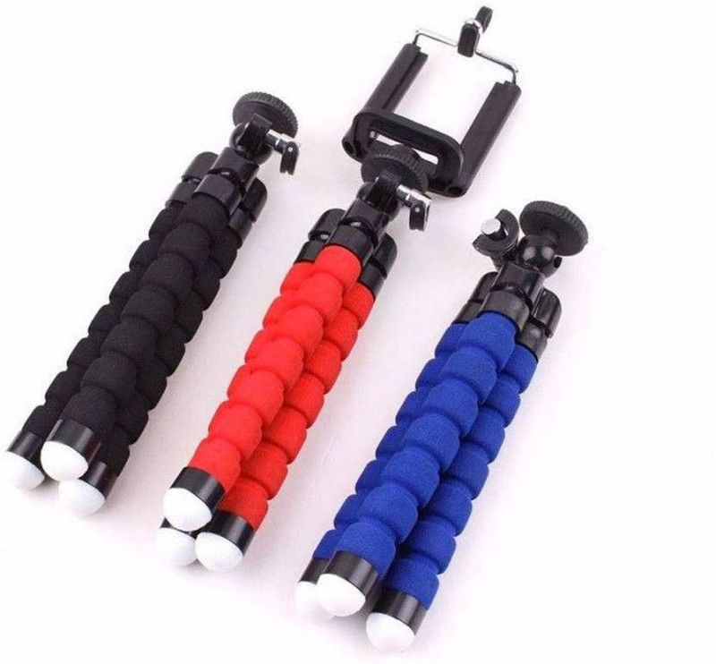 FU4 STYLE MINI ADJUSTABLE FLEXIBLE TRIPOD SELFIE STICK (PACK OF 3) Tripod (Red, Blue, Black, Supports Up to 600) Tripod  (Multicolor, Supports Up to 600 g)
