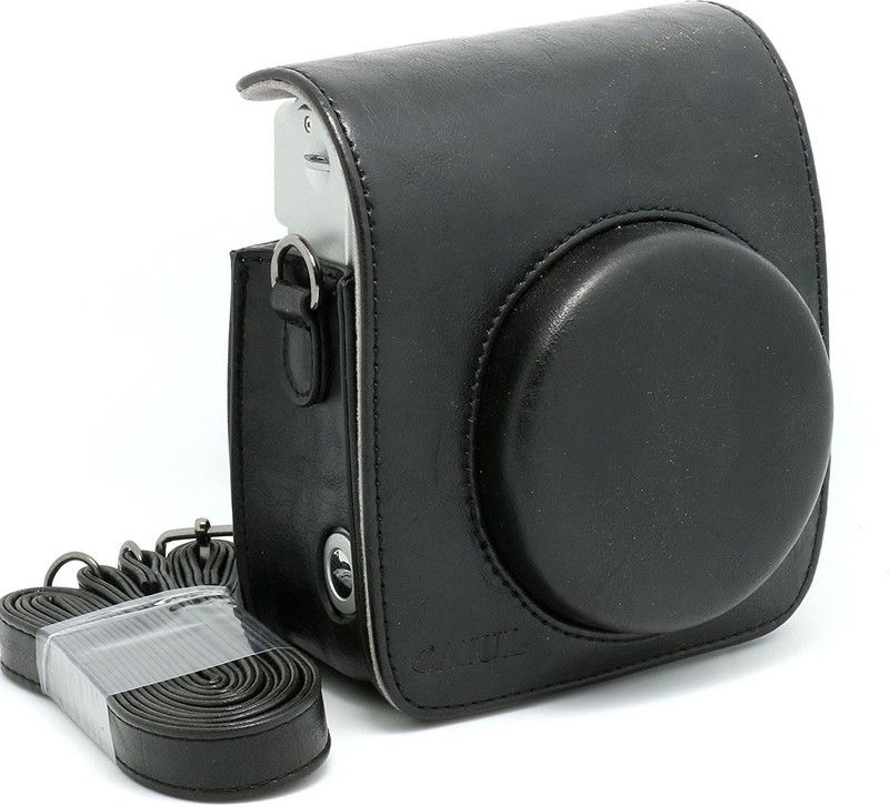 Caiul Vintage PU Leather Instax Mini 90 Case Black Camera Bag  (Black)