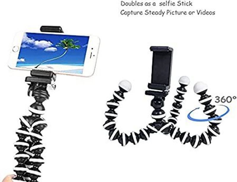 ONTRENDZ Mobile tripod Tripod  (Black and white, Supports Up to 500 g)