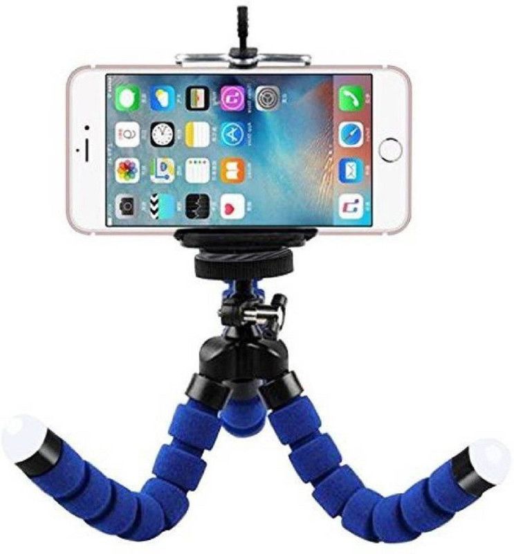 Pithadai Flexible Sponge Octopus Stand Tripod Mount for iPhone Samsung Camera Video Phone (Blue) Tripod  (Blue, Supports Up to 500 g)