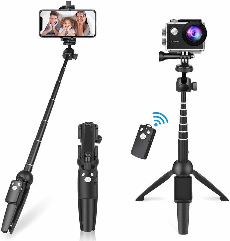 Twixxle IOX®-301-TG-Mini Extendable Bluetooth Remote Shutter Handheld Selfie Stick Monopod Tripod  (Black, Supports Up to 700 g)
