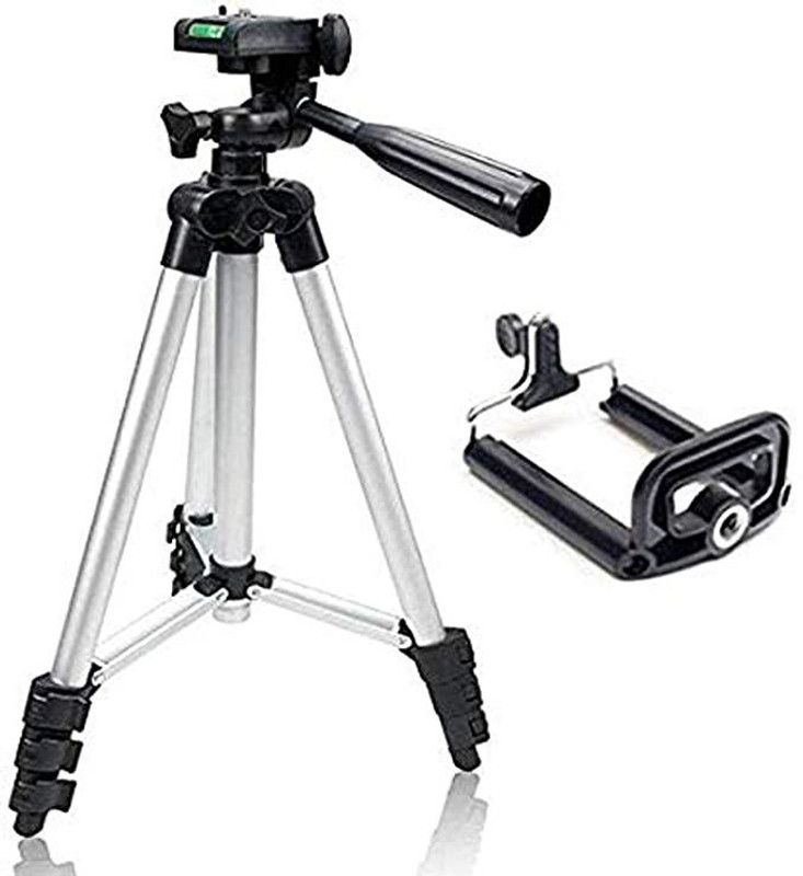 NAFA 3110 Portable and Foldable Tripod with Mobile Clip Holder Bracket Tripod, Tripod Bracket  (Black, Supports Up to 490 g)