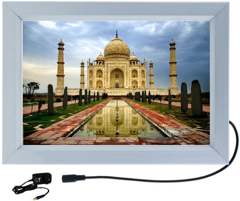 DESIGNING HUB LED PHOTO FRAME TAJ MAHAL MODEL NO:66, 18 inch ELECTRONIC  (Silver Alluminium)