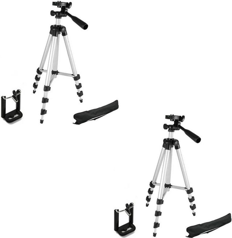 BLENDIA SET OF 2 3110 3 way aluminium tripod Tripod (Silver, Supports Up to 1500 g) Tripod  (White, Supports Up to 1500 g)