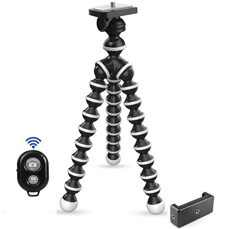 megaking LOW PRICE FULLY FLEXIBLE FOLDABLE PHONE STAND HOLDER SMARTPHONE PHOTOGRAPHY Tripod, Tripod Kit, Monopod Kit, Tripod Bracket  (Black, White, Supports Up to 1500 g)