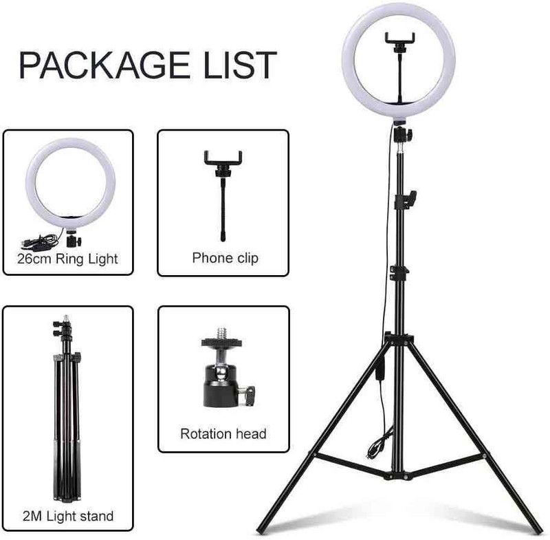 BHIMANSHI ASSOCIATES Best 10 INCH LED RING LIGHT WITH 7FT TRIPOD STAND Tripod Kit  (Black, Supports Up to 500 g)