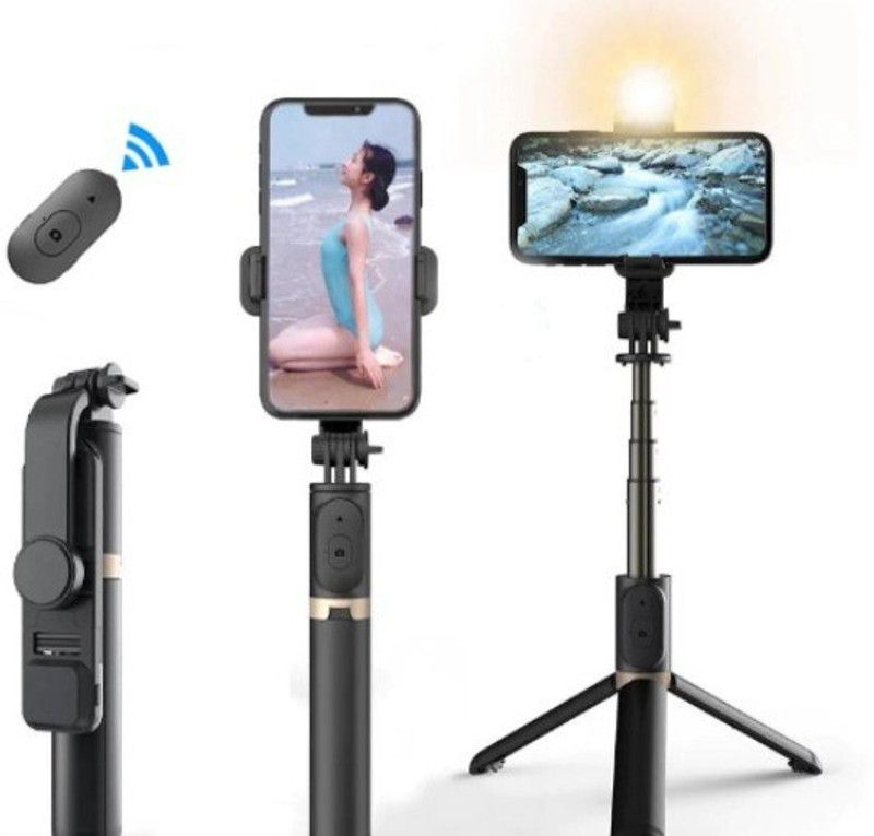 SYARA UEI_615A_R1S Selfie stick tripod|| with wireless bluetooth remote Tripod  (Black, Supports Up to 1500 g)