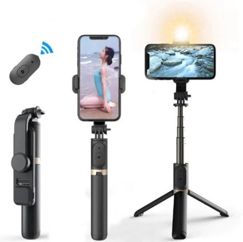 SYARA TEJ_561K_R1S Selfie stick tripod|| with wireless bluetooth remote Tripod  (Black, Supports Up to 1500 g)