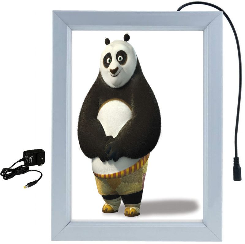 DESIGNING HUB LED PHOTO FRAME PANDA MODEL NO:59, 18 inch ELECTRONIC  (Silver Alluminium)
