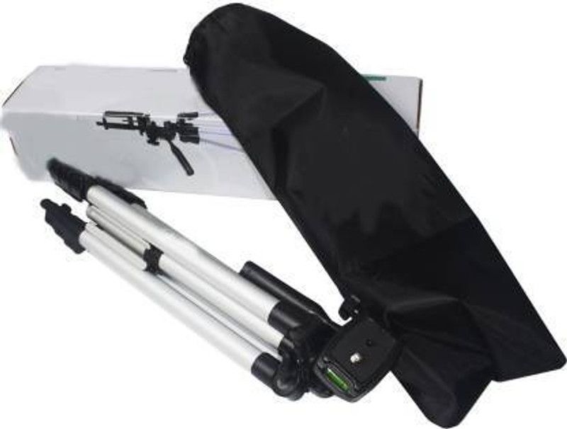 Hepteris Tripod-3110 With Three-Dimensional Head & Quick Release Plate For Video Cameras and mobile clip holder for Mobiles & Smartphones Tripod, Tripod Ball Head, Tripod Kit  (Silver, Supports Up to 1500 g)