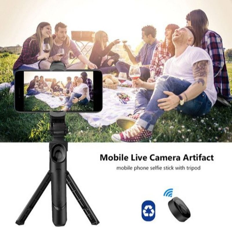 SYARA UEJ_483A_XT02 Selfie stick tripod|| with wireless bluetooth remote Tripod  (Black, Supports Up to 1500 g)