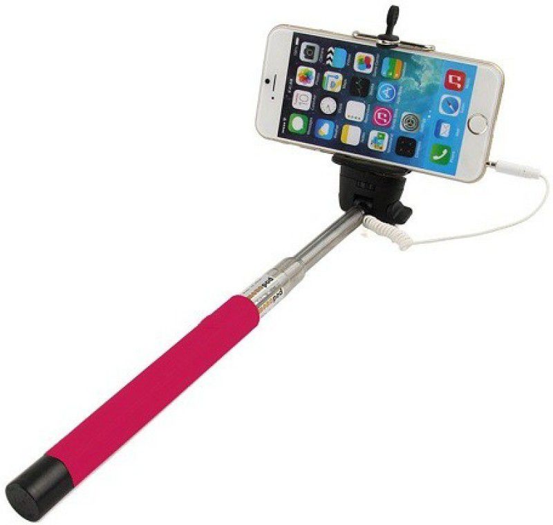 Casotec 269008 Wired Selfie������������Stick Selfie Stick  (Pink, Supports Up to 300 g)
