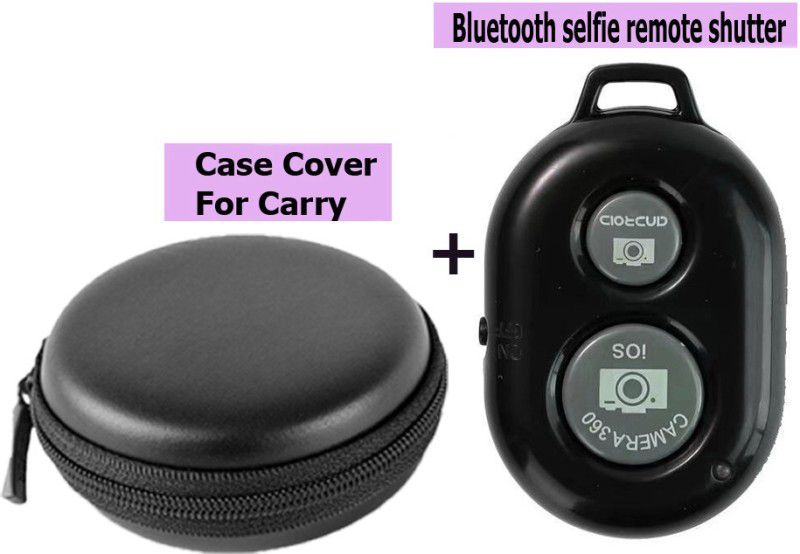 BUFONA Remote Controller For Click Selfies Bluetooth Photo Clicker Video Shutter Camera Remote Control  (Black)