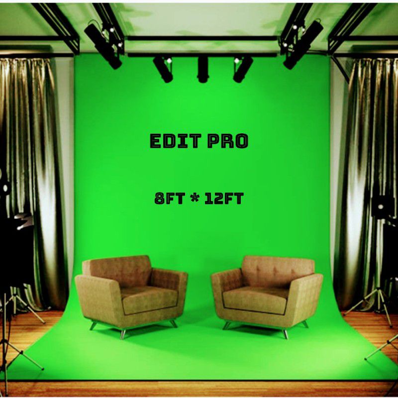 EDIT PRO Green Screen Background (8x12 Ft) Backdrop Reflector Chromakey Photo Light Studio Photography and Video Background For Youtube, Indoor And Outdoor Professional Shoot, Live Gaming, Online Meetings & Classes. Reflector
