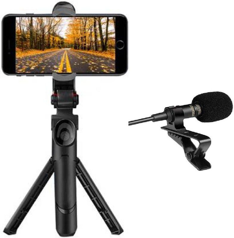 MECKWELL Bluetooth selfie stick with collar mic best for video ,vlog photograph 3 Axis Gimbal for Camera, Mobile  (400 Gm)