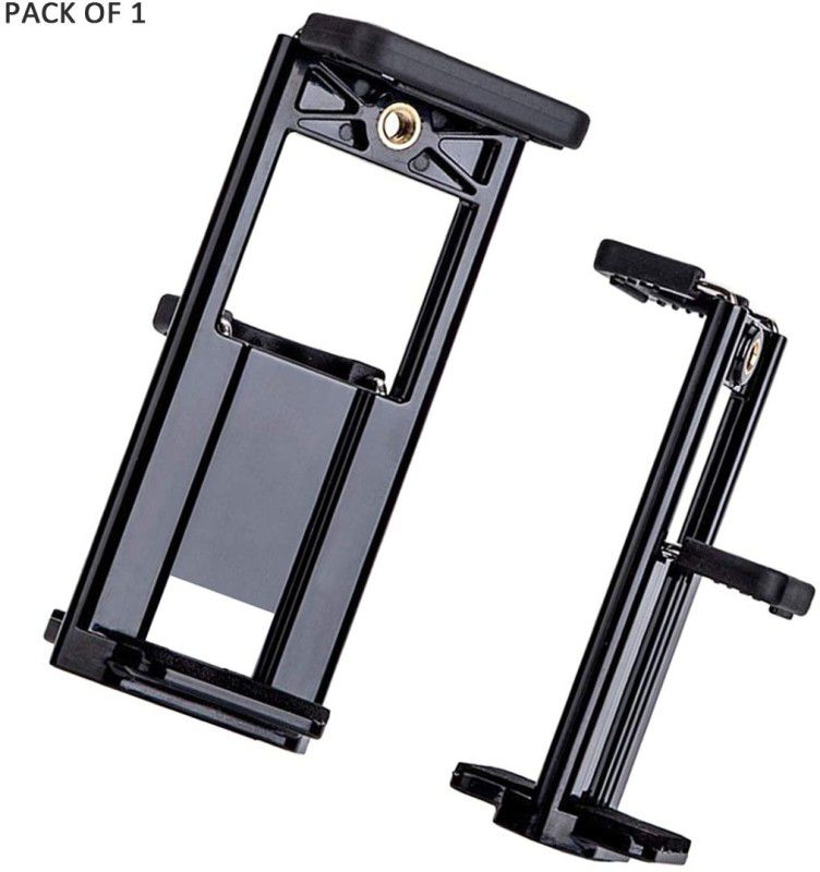Mobtude Tablet Tripod Mount and Universal Smartphone Tripod Clamp  (Black, Supports Up to 250 g)