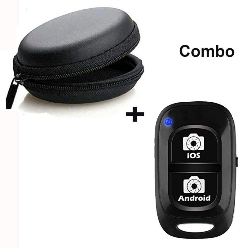 KSD Durable Bluetooth Remote Controller Shutter Button and carry Pouch Case Camera Remote Control  (Black)