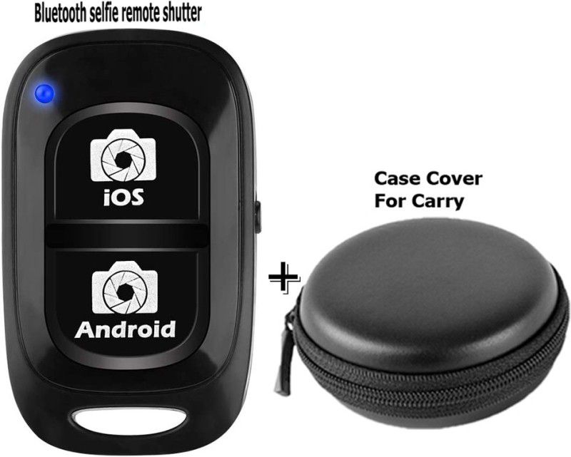 POZUB Video Photo Shutter Bluetooth Remote Control Monopod Selfie Shutter+Carry Pouch Camera Remote Control  (Black)