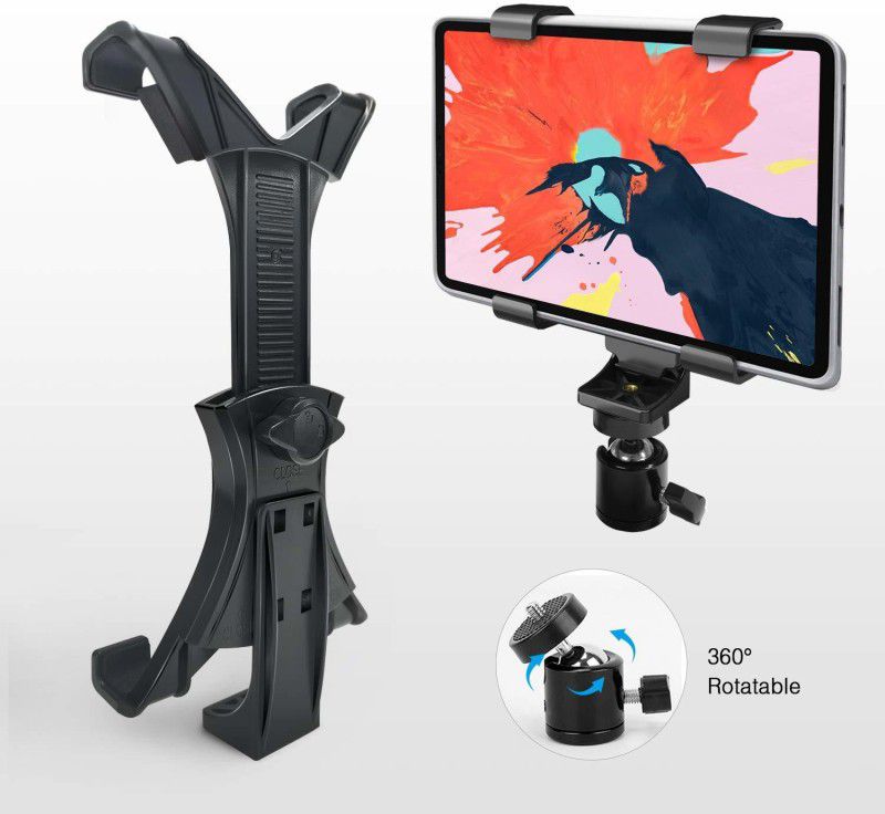 Viraan Ball Head 1/4" Screw 360 Degree WITH Tablet Tripod Mount Holder ( TABLET HOLDER | BALL HEAD ) ( COMBO PACK OF 2 ) Tripod Ball Head  (Black, Supports Up to 1000 g)