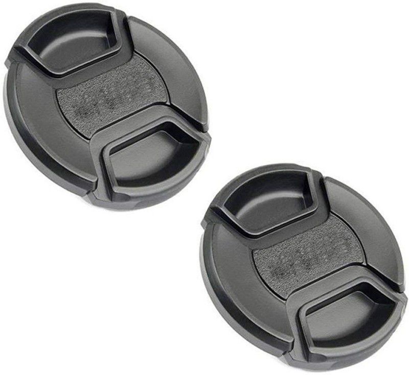 Utkarsh Pack Of 2 Pcs Replacement Center Pinch Front Lens 67mm Cap Cover for Canon Lens Cap  (Black)