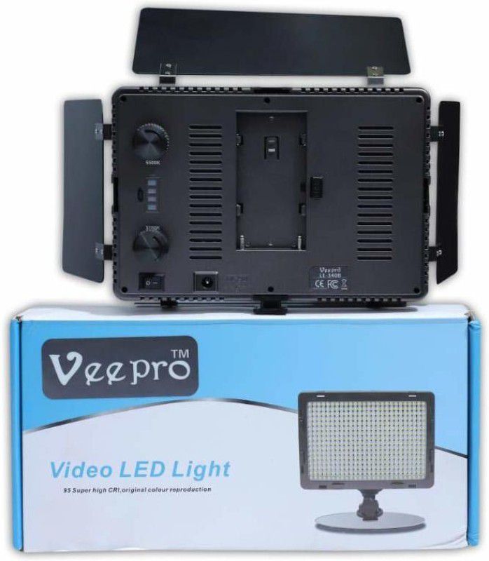 VTS L.E.D with Barndoor Bi-Color Dimmable LED Video Light 340 || led for All DSLR Flash  (Multicolor)