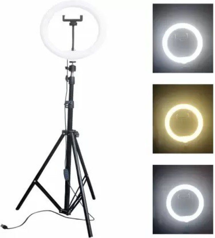 OSMAYO 10 inch Big Selfie Ring Light with 7ft Tripod Stand and Phone Holder Ring Flash  (White)