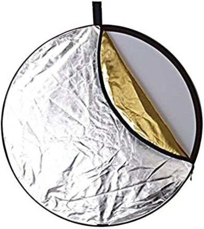 Zenko Collapsible Reflector 110 cm Translucent, Silver, Gold, White and Black 110 cm Collapsible Reflector  (Pack of 1)