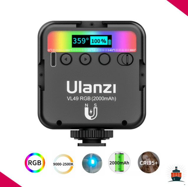 upgrade Ulanzi VL49 RGB Rechargeable Mini RGB Light limited white version